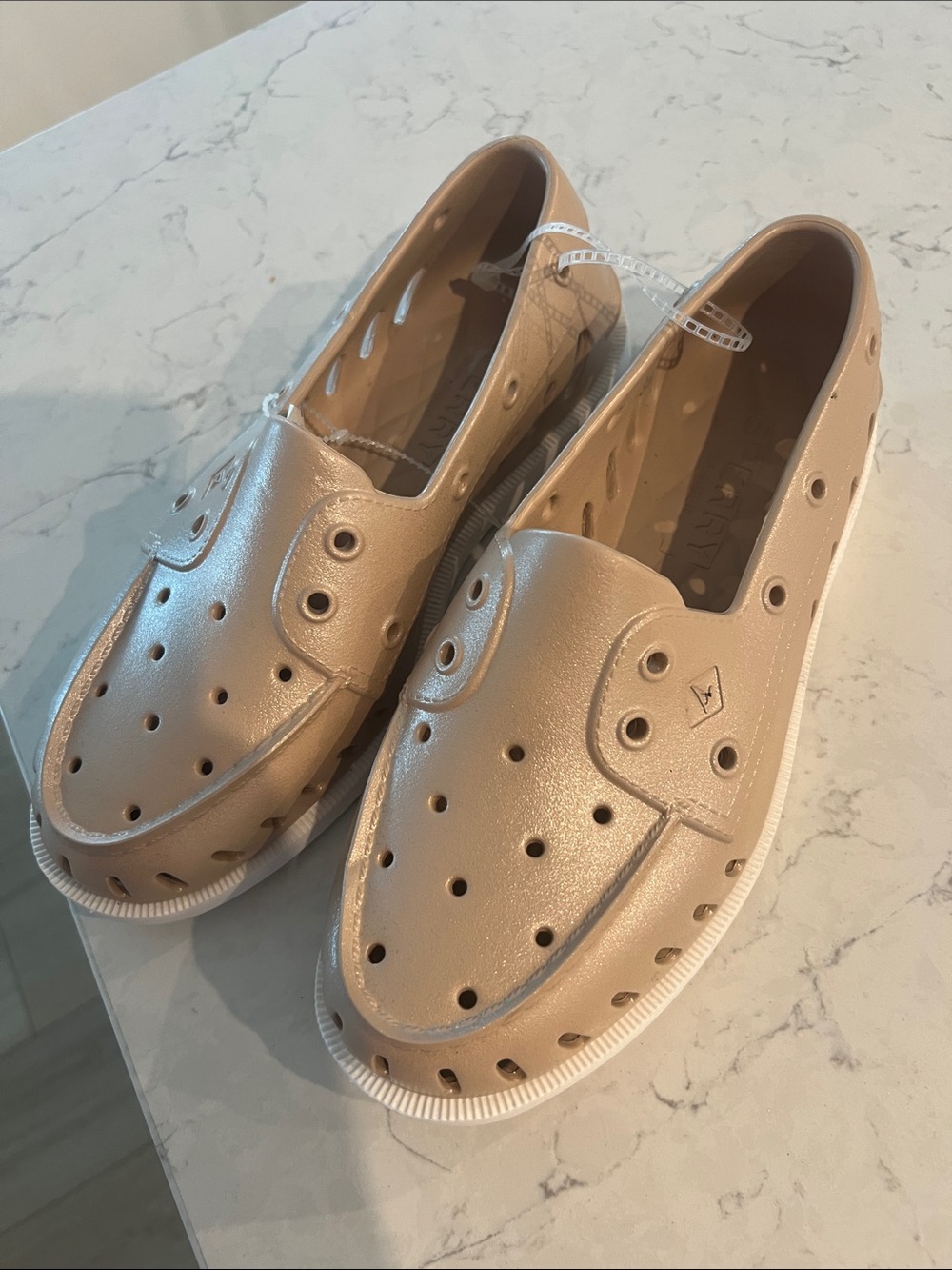 Sperry top sider Tan Slip-On Perforated Boat Shoe